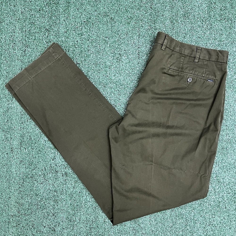 Polo Ralph Lauren Chino Pants Mens 40x36 Green Cotton Twill Stretch Classic Fit